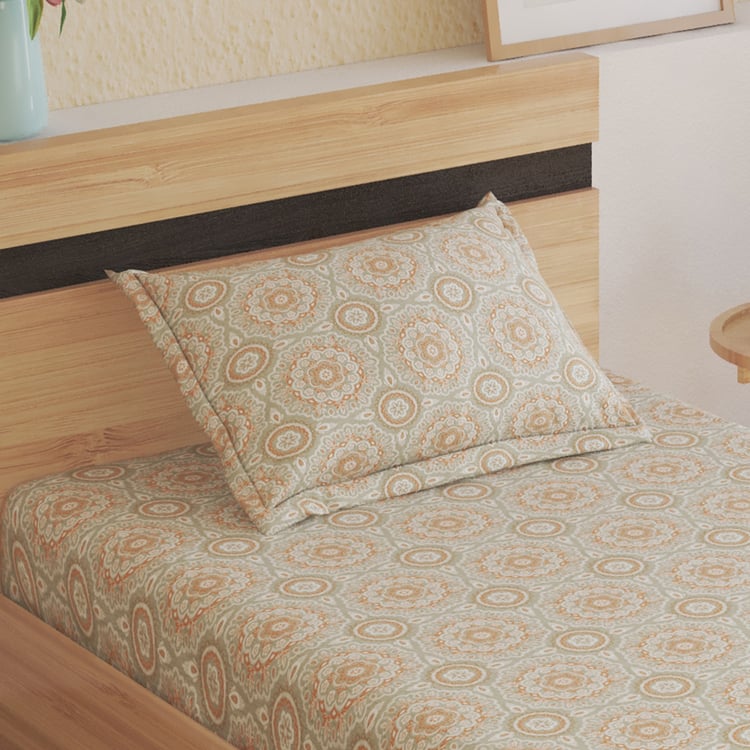 Oxford Mandala Cotton 200TC Printed 2Pcs Single Bedsheet Set