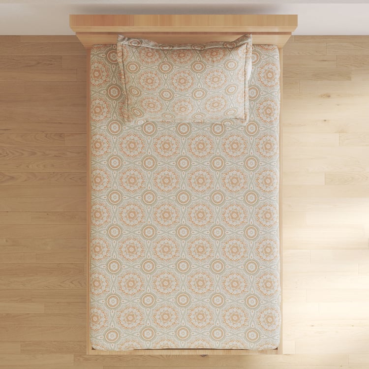 Oxford Mandala Cotton 200TC Printed 2Pcs Single Bedsheet Set