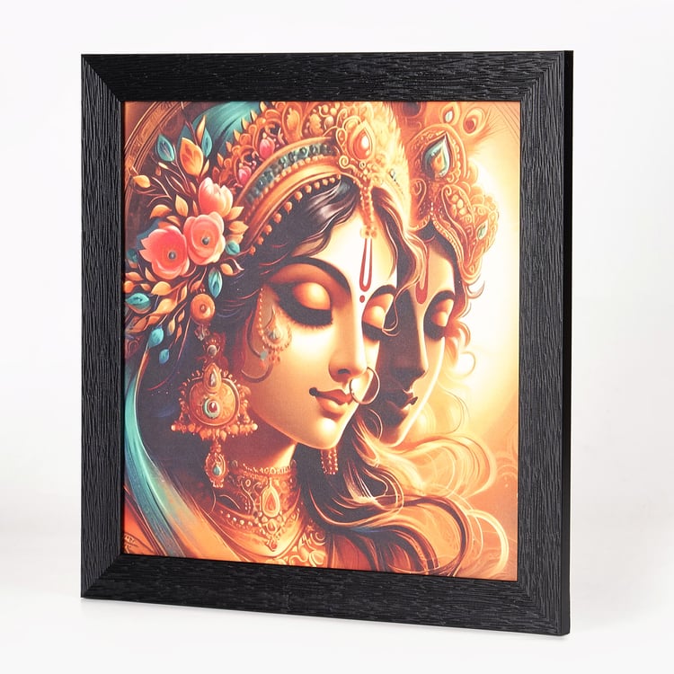 Pacific Aura Divine Radha Krishna Synthetic Picture Frame - 32x32cm