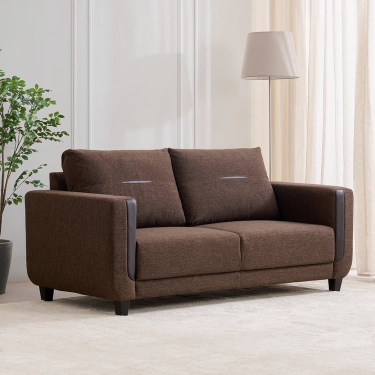 Berry Fabric 3-Seater Sofa - Brown