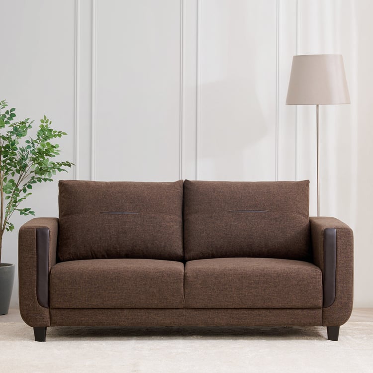 Berry Fabric 3-Seater Sofa - Brown