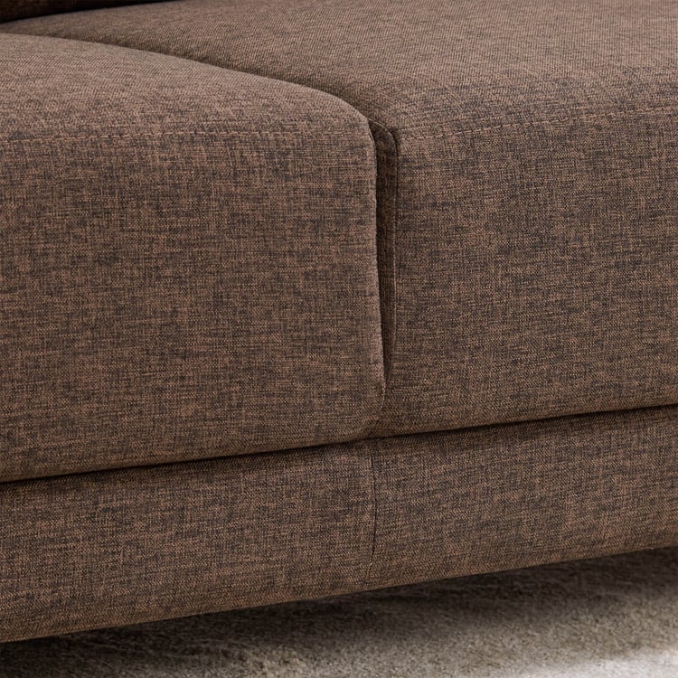 Berry Fabric 3-Seater Sofa - Brown