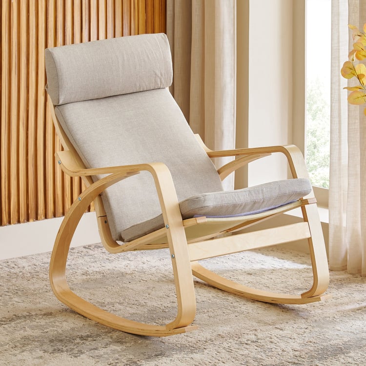Paulo Fabric Rocking Chair - Beige