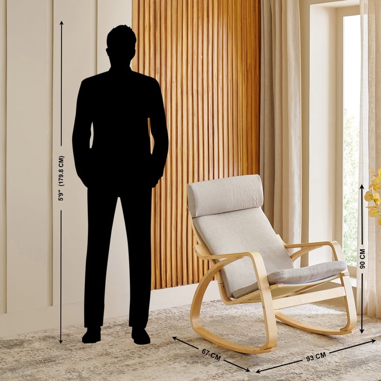 Paulo Fabric Rocking Chair - Beige