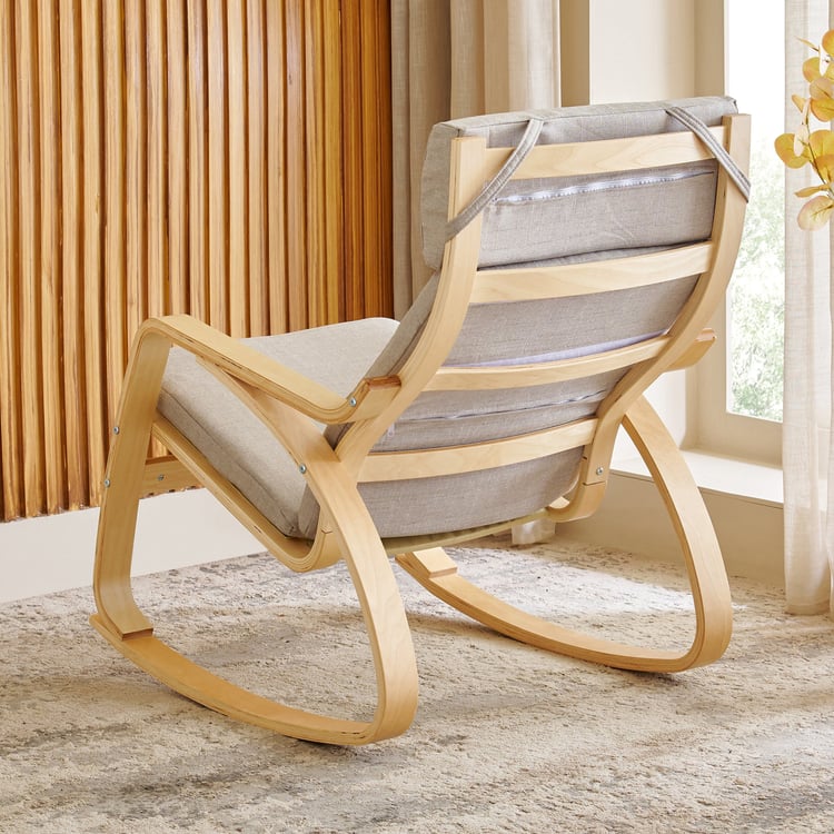 Paulo Fabric Rocking Chair - Beige