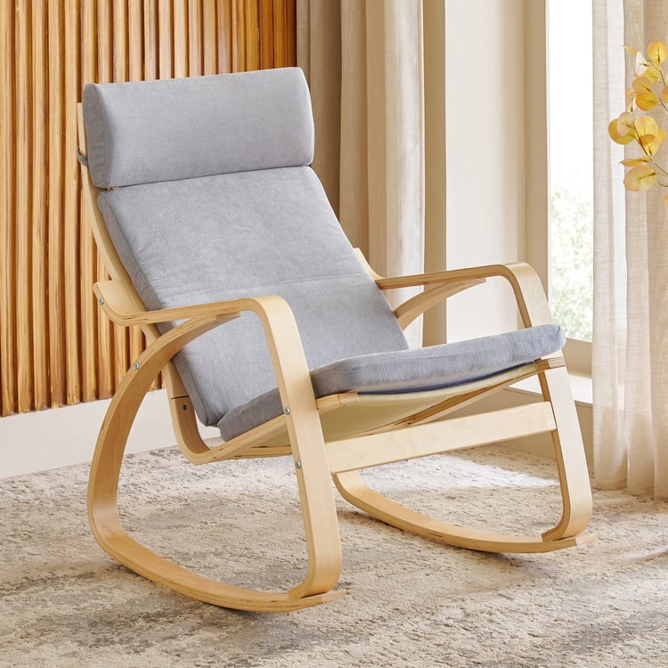 Paulo Fabric Rocking Chair - Grey