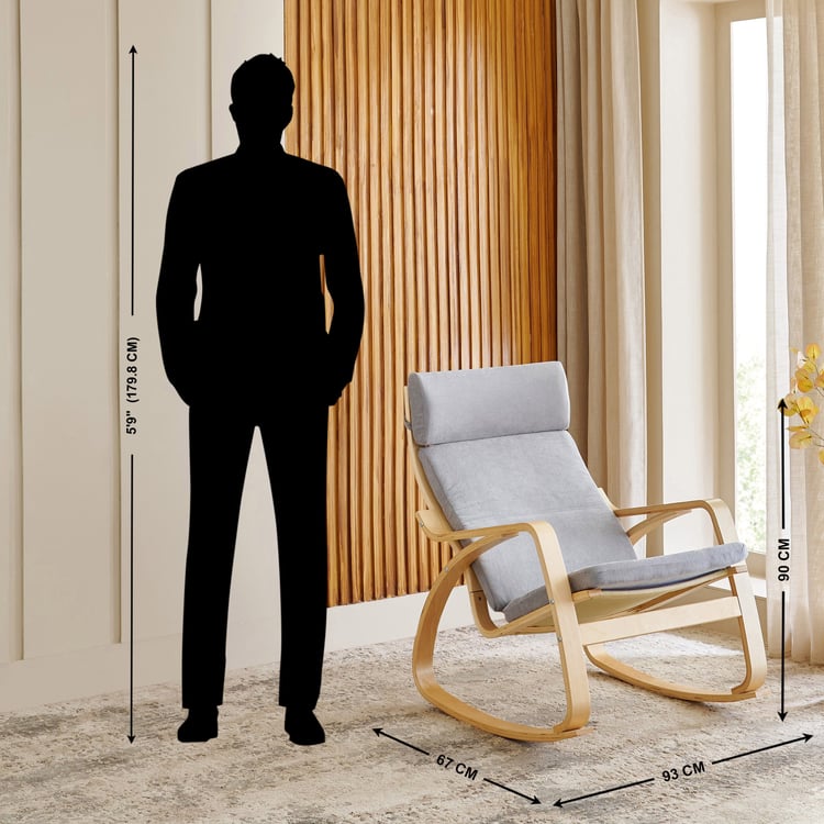 Paulo Fabric Rocking Chair - Grey