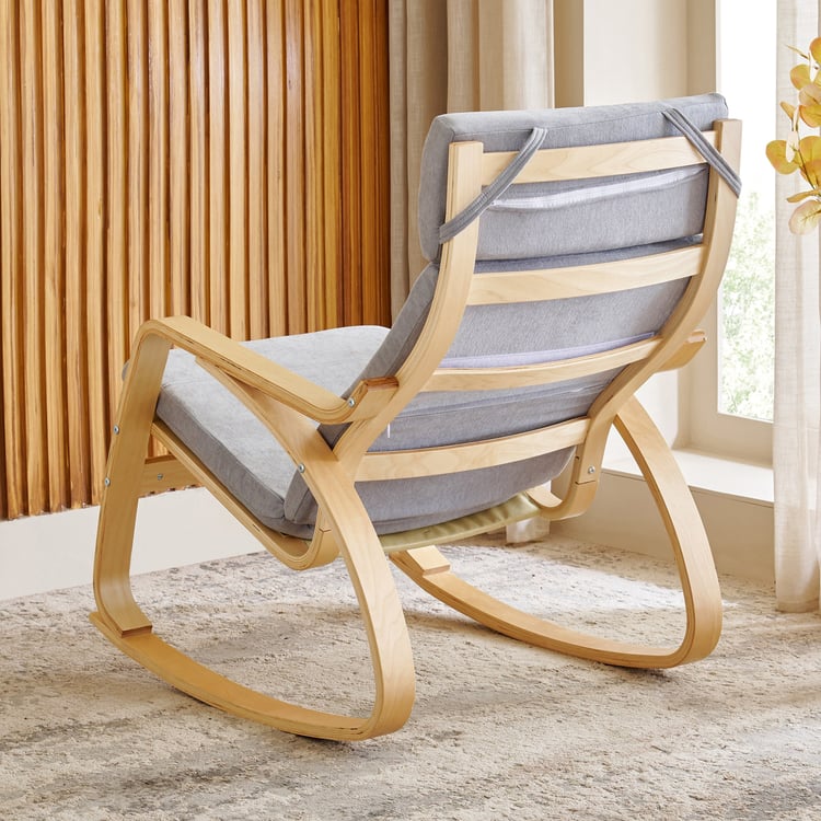 Paulo Fabric Rocking Chair - Grey