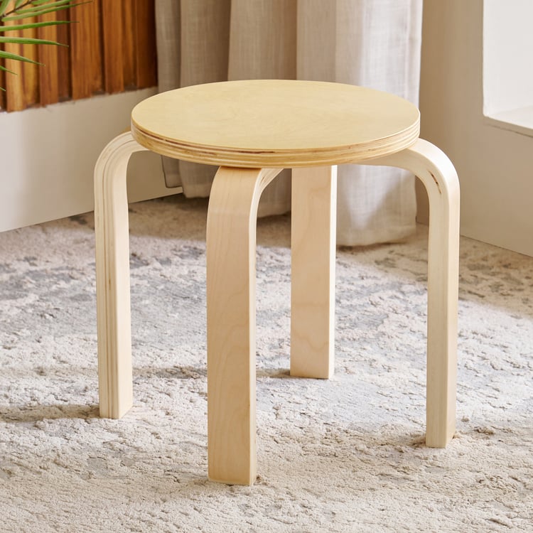 Paulo Solid Wood Stool - Brown