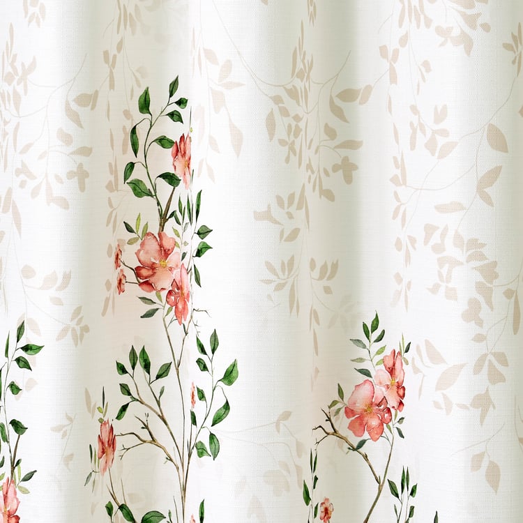 Corsica Florish Set of 2 Floral Print Light Filtering Door Curtains