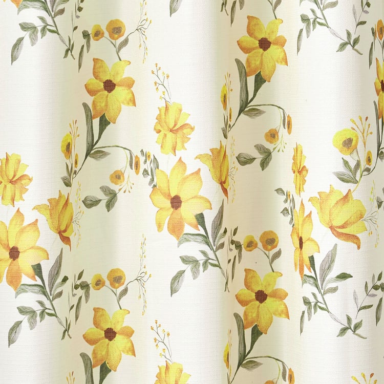 Corsica Florish Set of 2 Floral Print Light Filtering Window Curtains