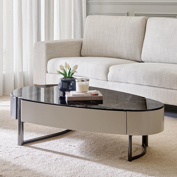 Herman Faux Marble Top Coffee Table - Grey