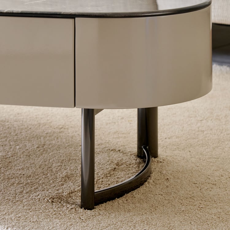 Herman Faux Marble Top Coffee Table - Grey