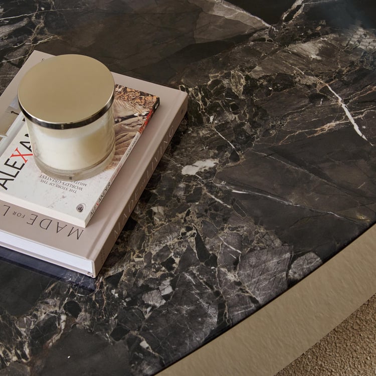 Herman Faux Marble Top Coffee Table - Grey