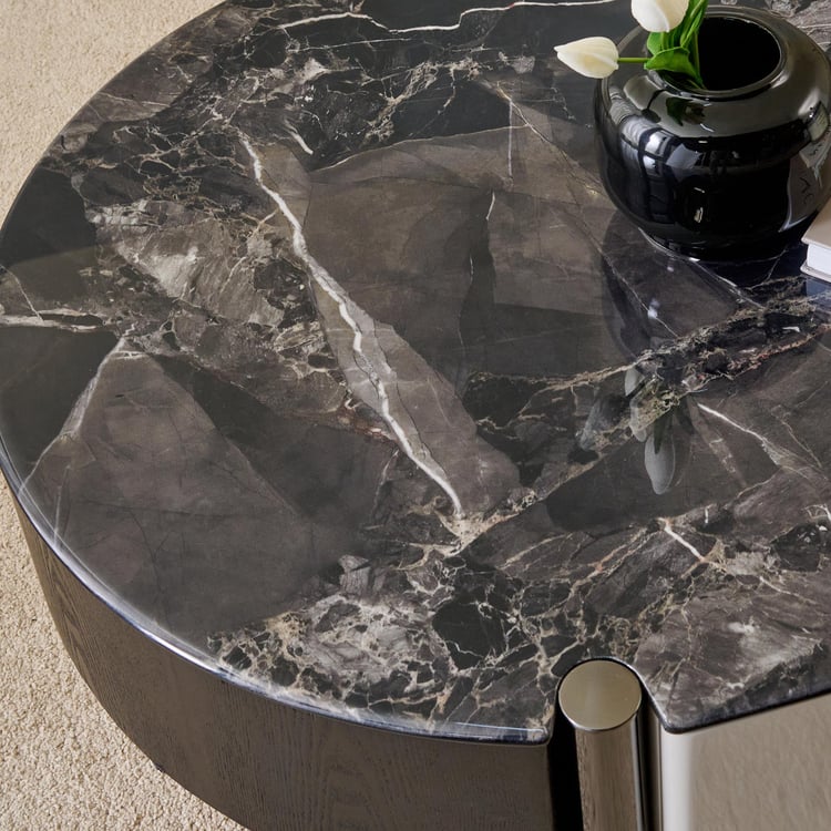 Herman Faux Marble Top Coffee Table - Grey
