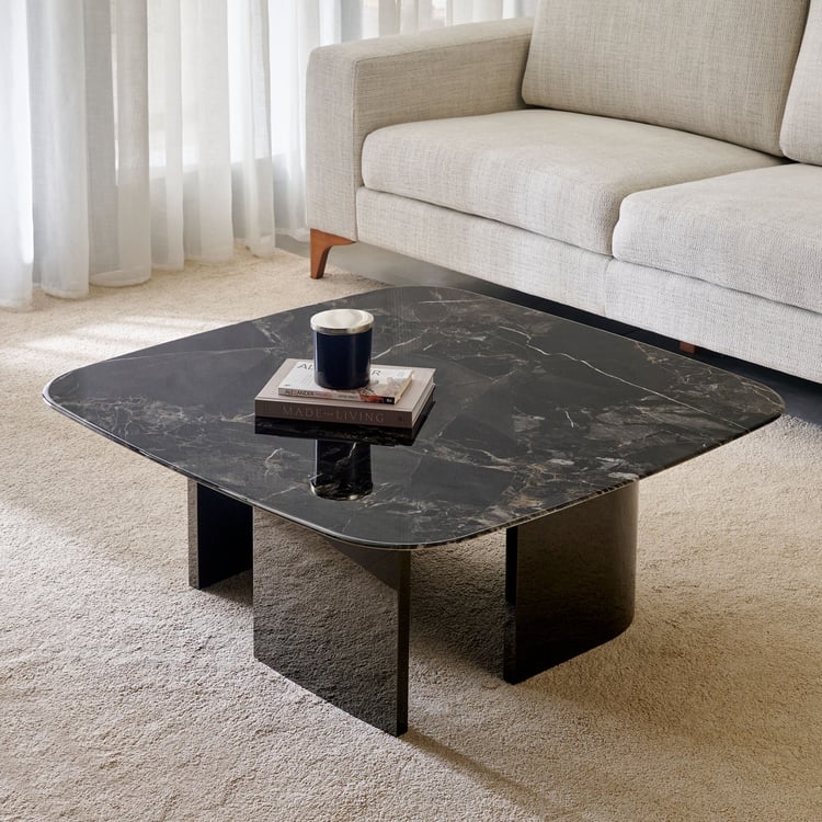 Baleno Faux Marble Top Coffee Table - Black