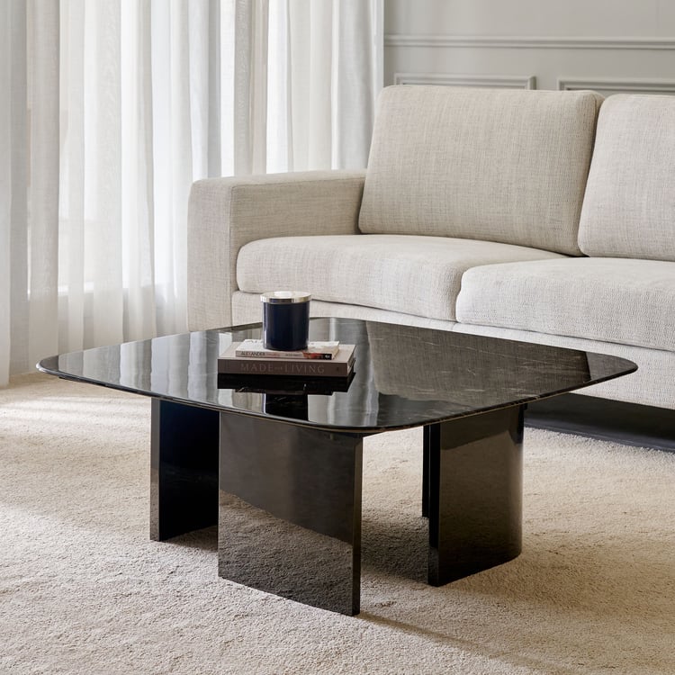 Baleno Faux Marble Top Coffee Table - Black