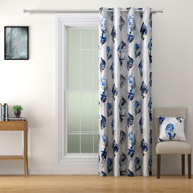 SWAYAM Omega Printed Room-Darkening Door Curtain - Off White