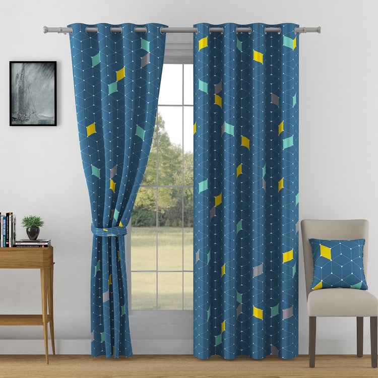 SWAYAM Omega Printed Room Darkening Door Curtain