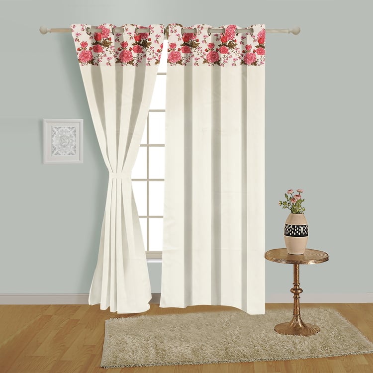 SWAYAM Set of 2 Printed Blackout Door Curtains