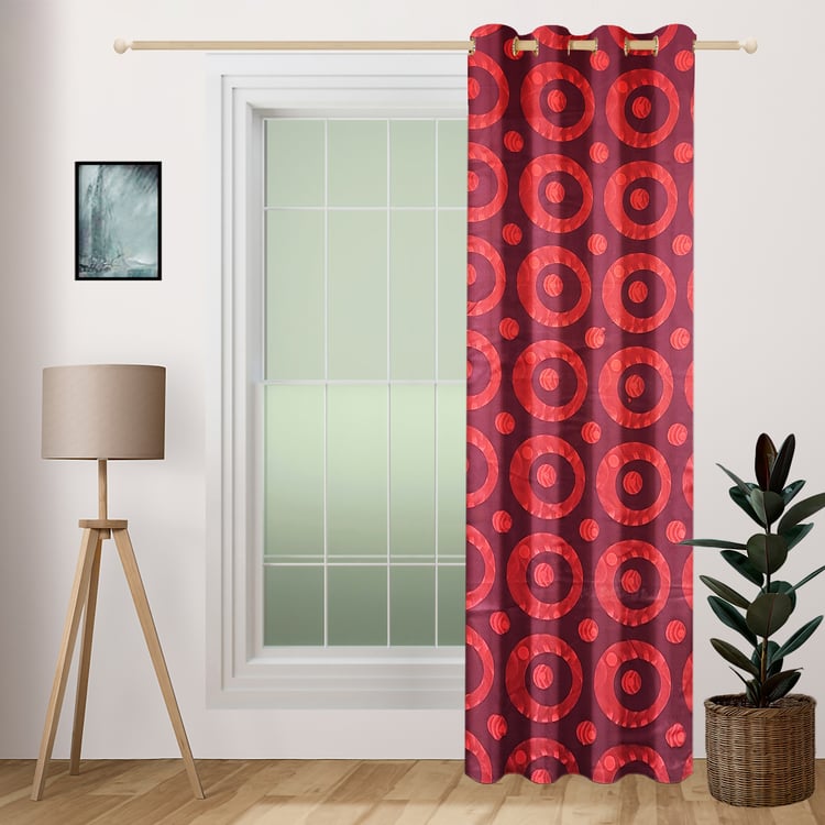 SWAYAM Sigma Printed Room-Darkening Door Curtain - Red