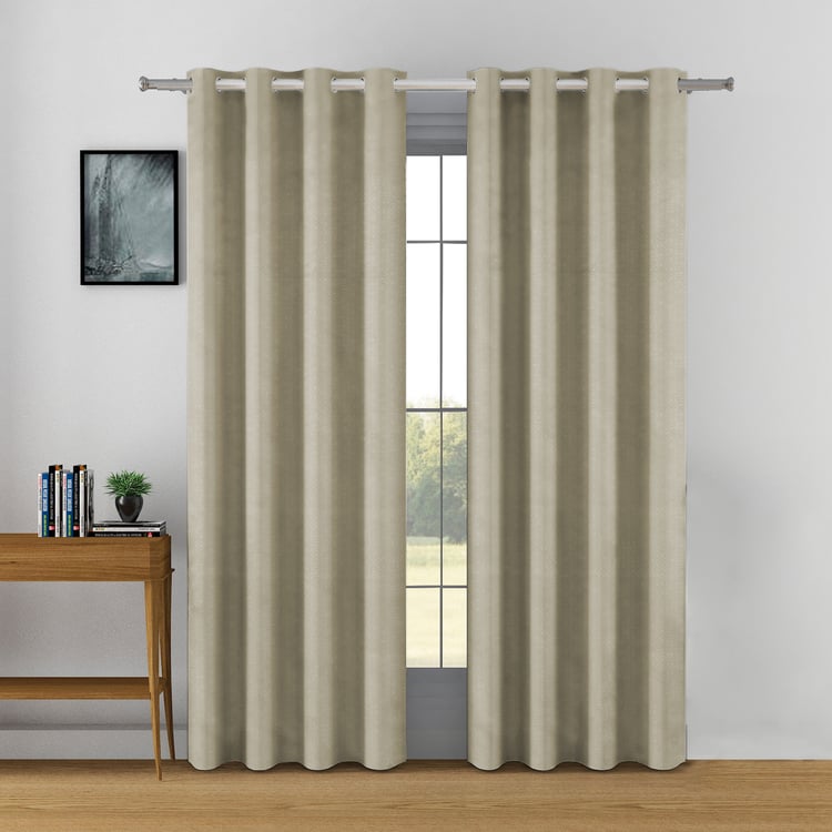 SWAYAM Set of 2 Jacquard Blackout Door Curtains