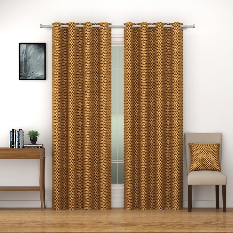 SWAYAM Marble Set of 2 Blackout Door Curtain