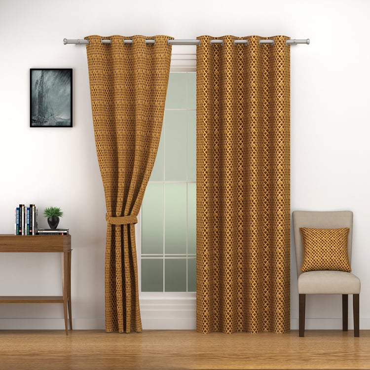 SWAYAM Marble Set of 2 Blackout Door Curtain