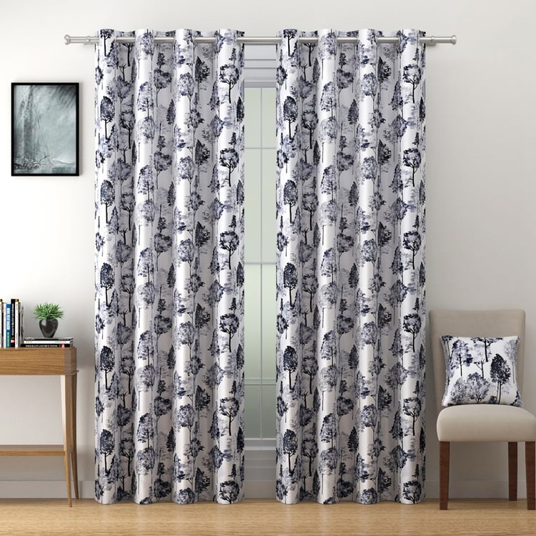 SWAYAM Omega Set of 2 Floral Print Room Darkening Door Curtains