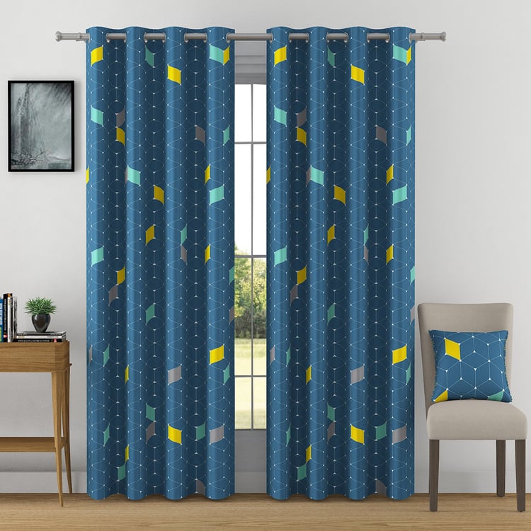 SWAYAM Omega Set of 2 Printed Room Darkening Door Curtains