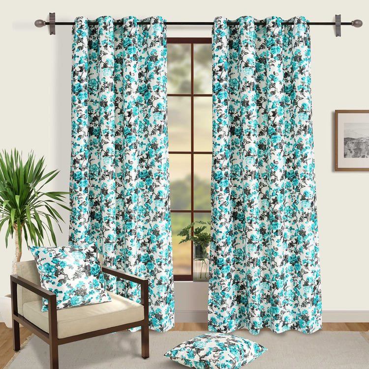 SWAYAM Omega Set of 2 Printed Room Darkening Door Curtains