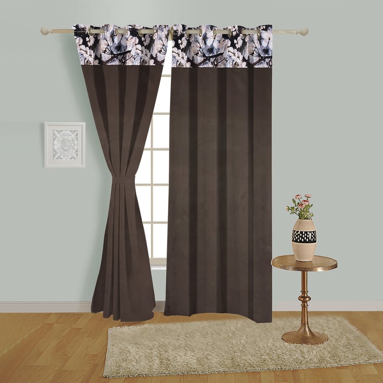 SWAYAM Set of 2 Printed Blackout Door Curtains