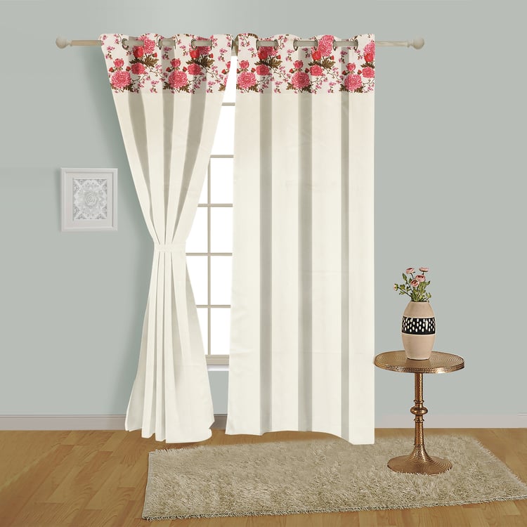 SWAYAM Set of 2 Printed Blackout Door Curtains