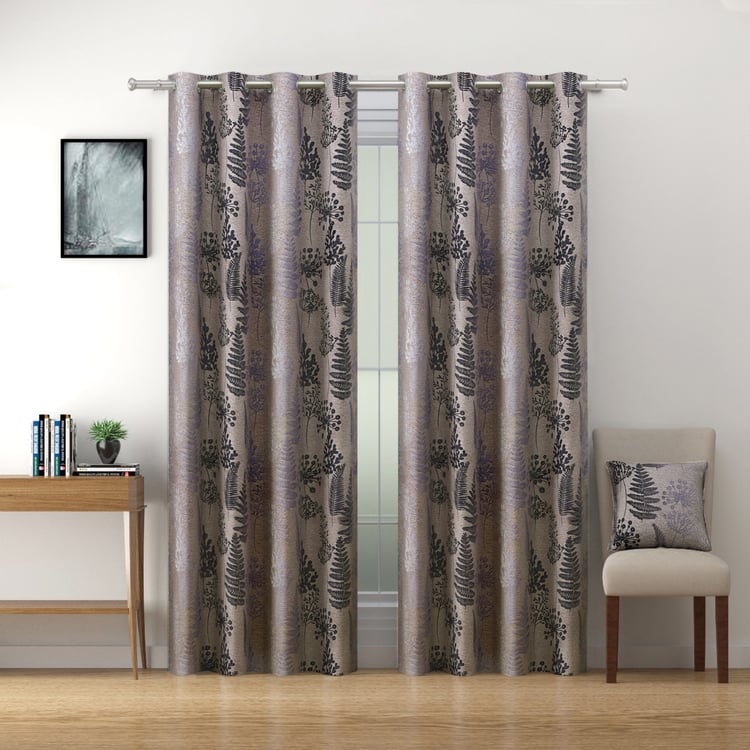 SWAYAM Zinnia Set of 2 Printed Room-Darkening Door Curtains