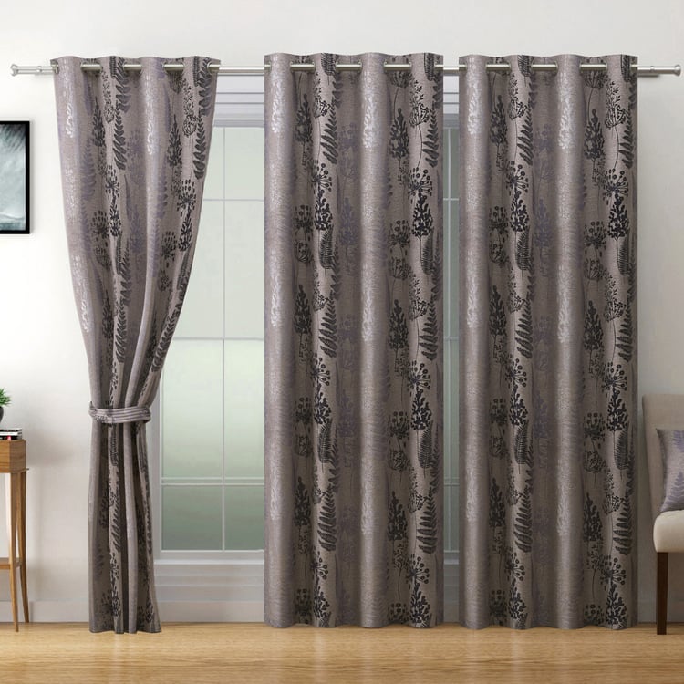 SWAYAM Zinnia Set of 2 Printed Room-Darkening Door Curtains