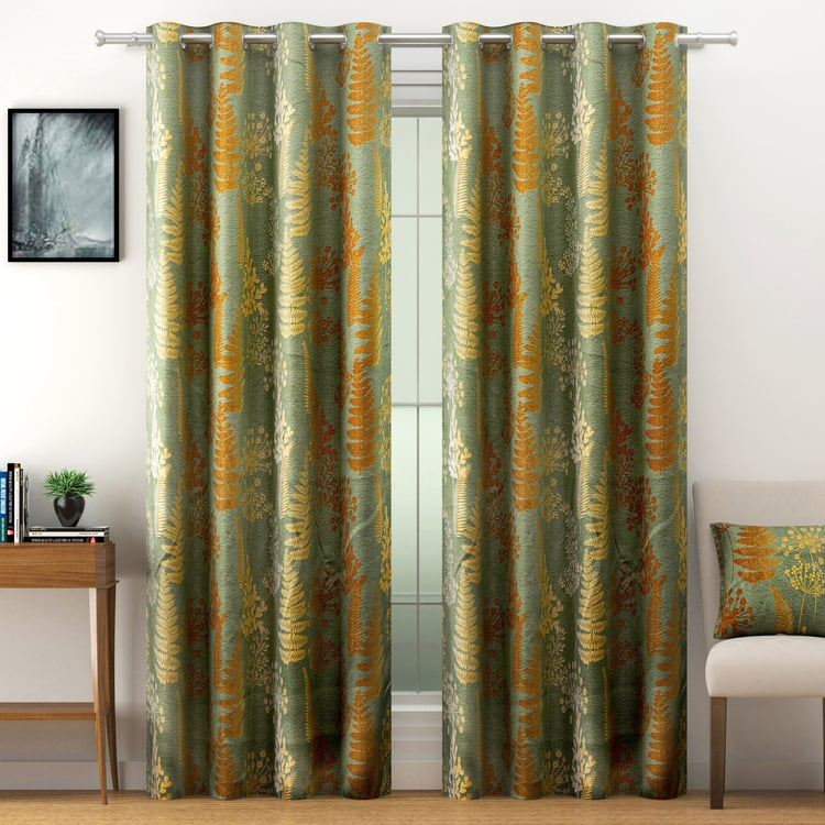 SWAYAM Sigma Set of 2 Printed Room Darkening Door Curtains