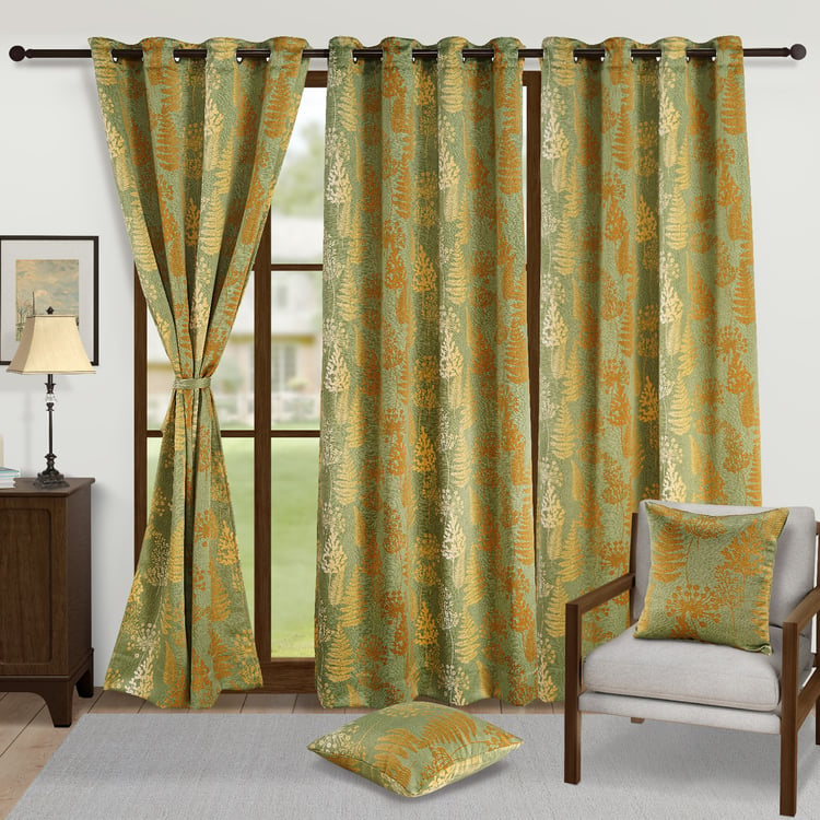 SWAYAM Sigma Set of 2 Printed Room Darkening Door Curtains