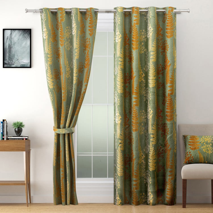 SWAYAM Sigma Set of 2 Printed Room Darkening Door Curtains