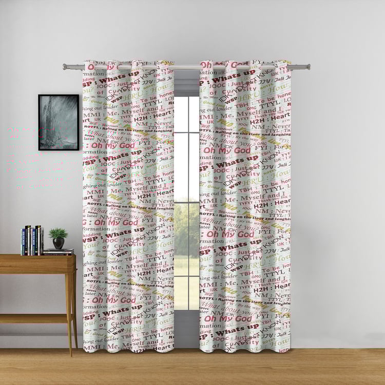 SWAYAM Sigma Set of 2 Printed Room-Darkening Door Curtains - 7ft