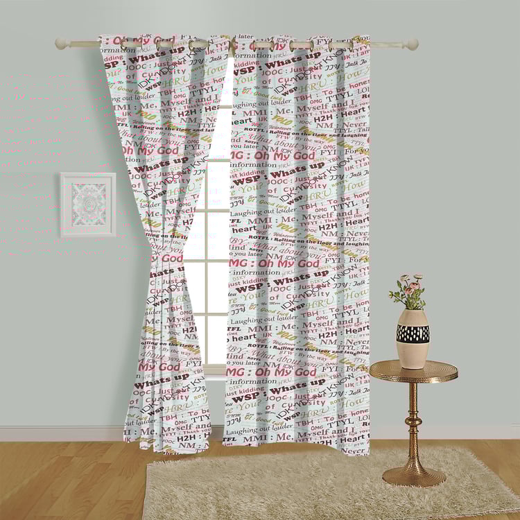 SWAYAM Sigma Set of 2 Printed Room-Darkening Door Curtains - 7ft