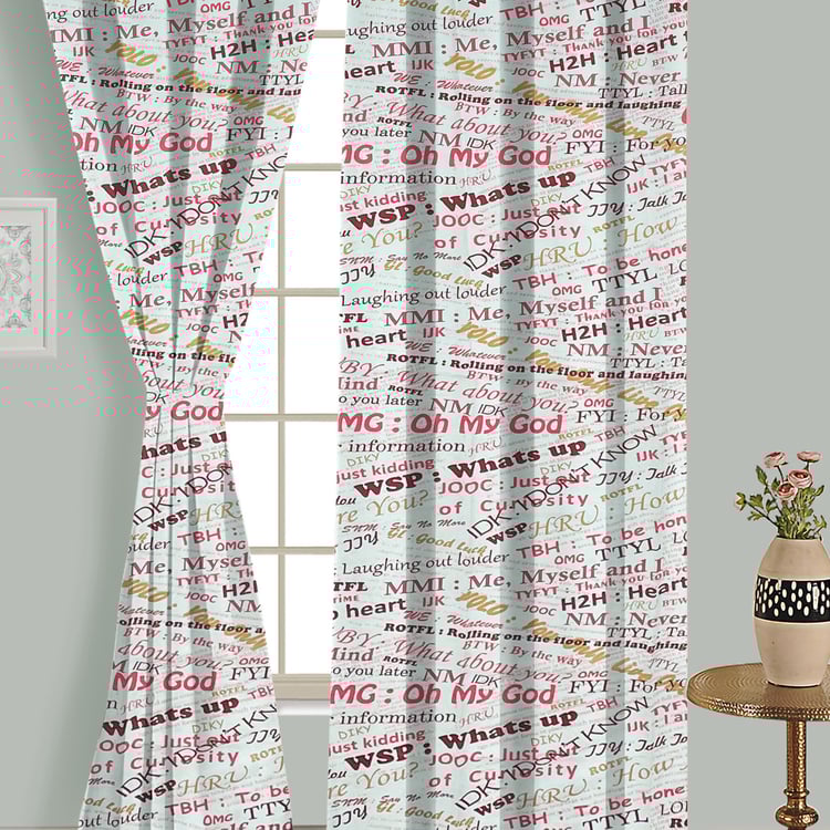 SWAYAM Sigma Set of 2 Printed Room-Darkening Door Curtains - 7ft