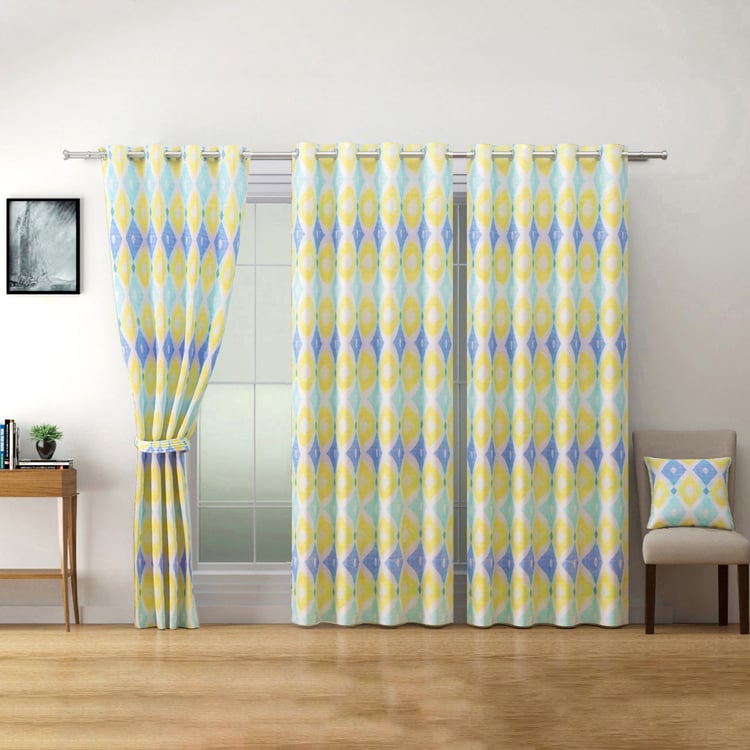 SWAYAM Sigma Set of 2 Printed Room-Darkening Door Curtains