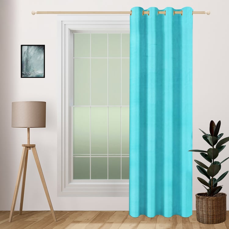 SWAYAM Blackout Door Curtains - Blue