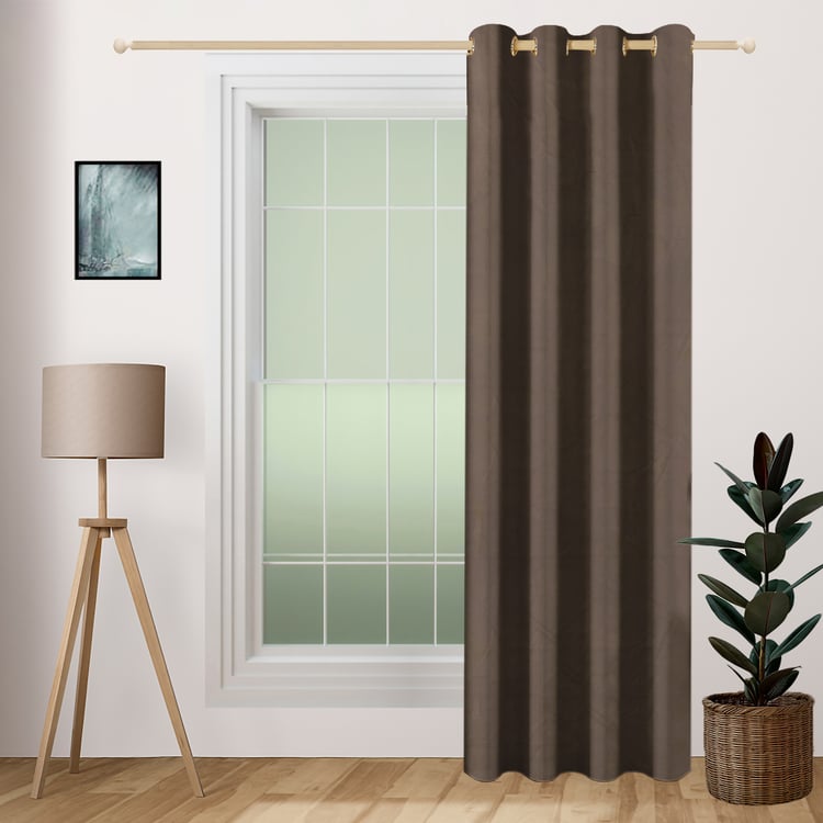 SWAYAM Blackout Door Curtain - Brown