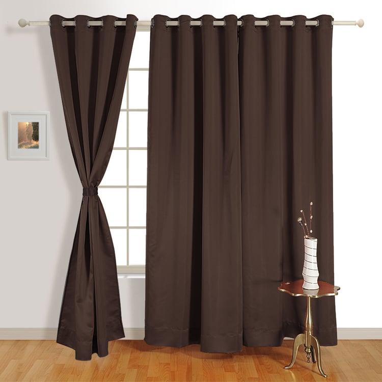 SWAYAM Blackout Door Curtain - Brown