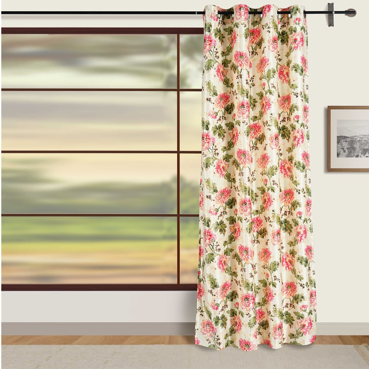 SWAYAM Omega Floral Print Room Darkening Door Curtain