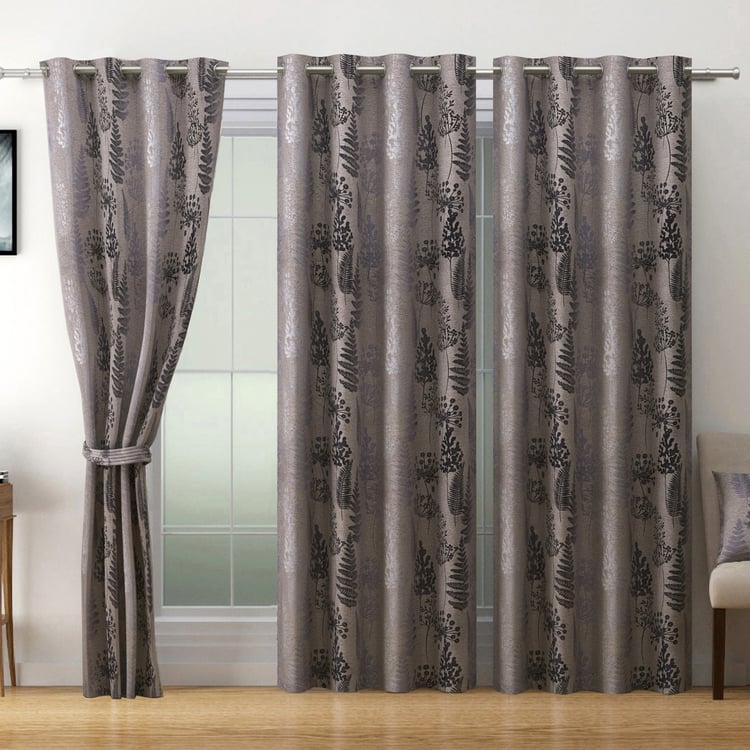 SWAYAM Zinnia Floral Print Room-Darkening Door Curtain