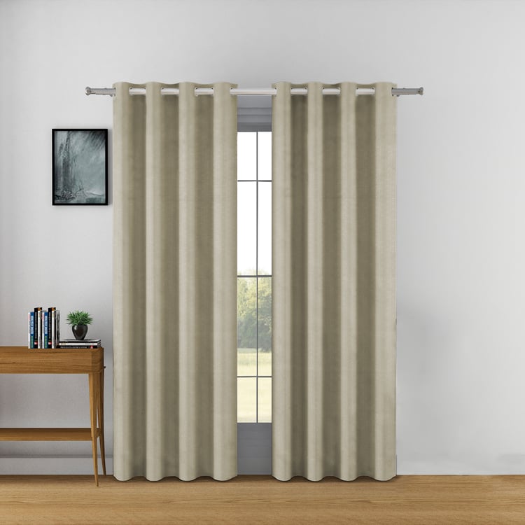 SWAYAM Set of 2 Jacquard Blackout Door Curtains