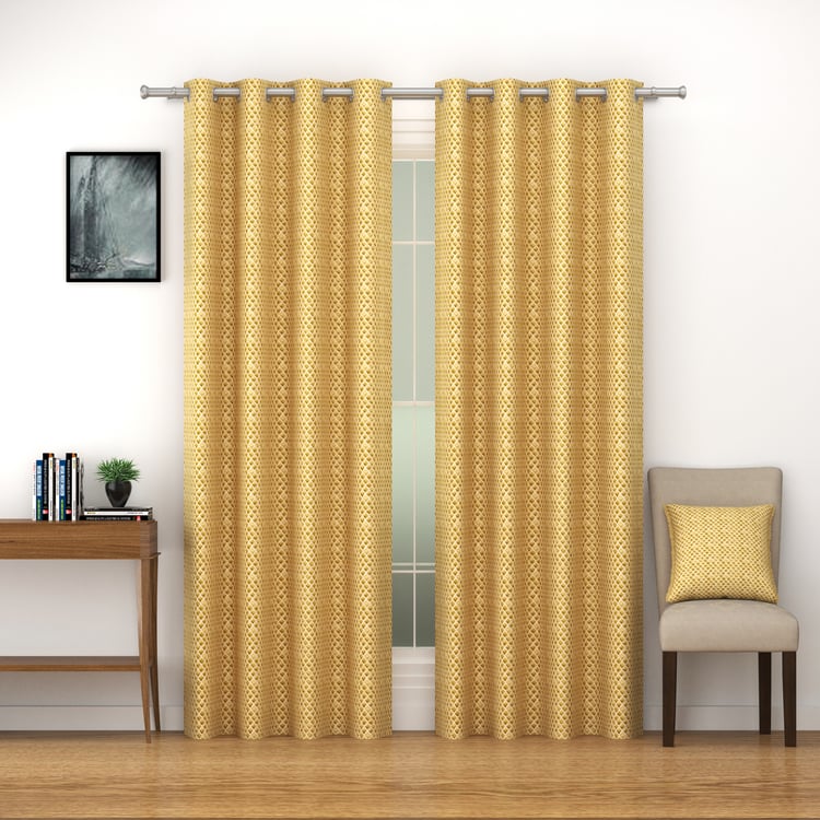 SWAYAM Marble Set of 2 Blackout Door Curtains