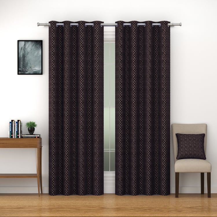 SWAYAM Marble Set of 2 Blackout Door Curtains